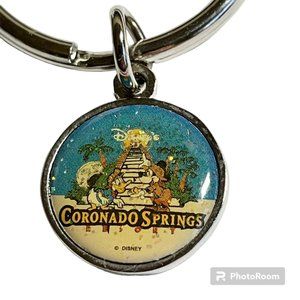 Vintage Disney Coronado Springs Resort Hotel Keychain Donald Duck Mickey Mouse